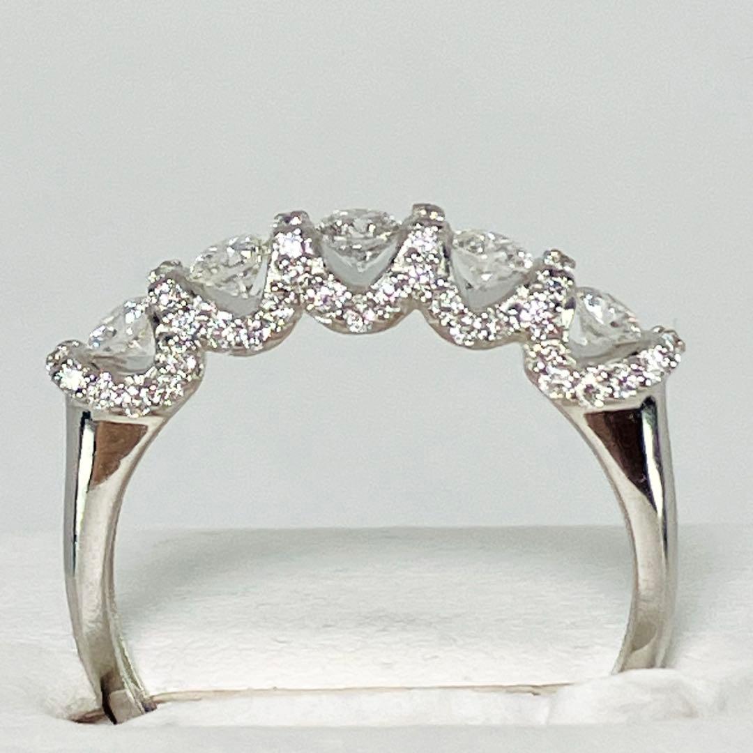 GSTV Pt950 リリーダイヤモンド 空中留め リング D:0.70 H&C