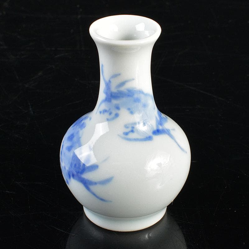 茶道具　三浦篤造　青華　坂田習軒画　蟹文　箸瓶　共布共箱　V　R5568