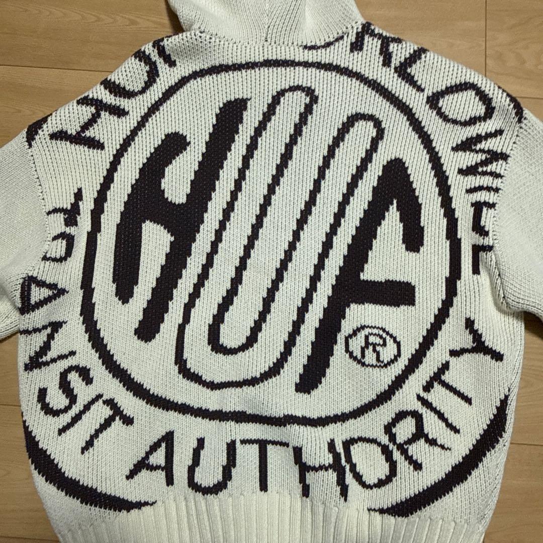 HUF アイボリー フード付きパーカー M