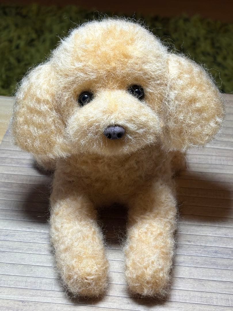 羊毛フェルト 毛糸トイプードル（アプリコット）大きめ30cm❣️