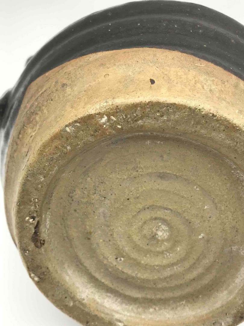 唐時代　黒釉鉄斑壺　双係瓶　水注　水差し　水指　海鼠釉　時代物(A-50)