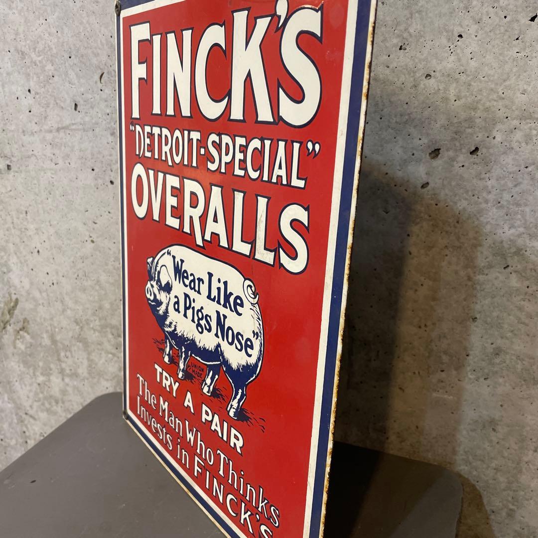 FINCK'S OVERALLS 看板 ヴィンテージ フィンクス USA
