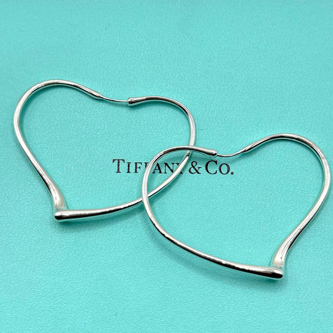 極美品 ティファニー ピアス オープンハート シルバー 925 ミディアム