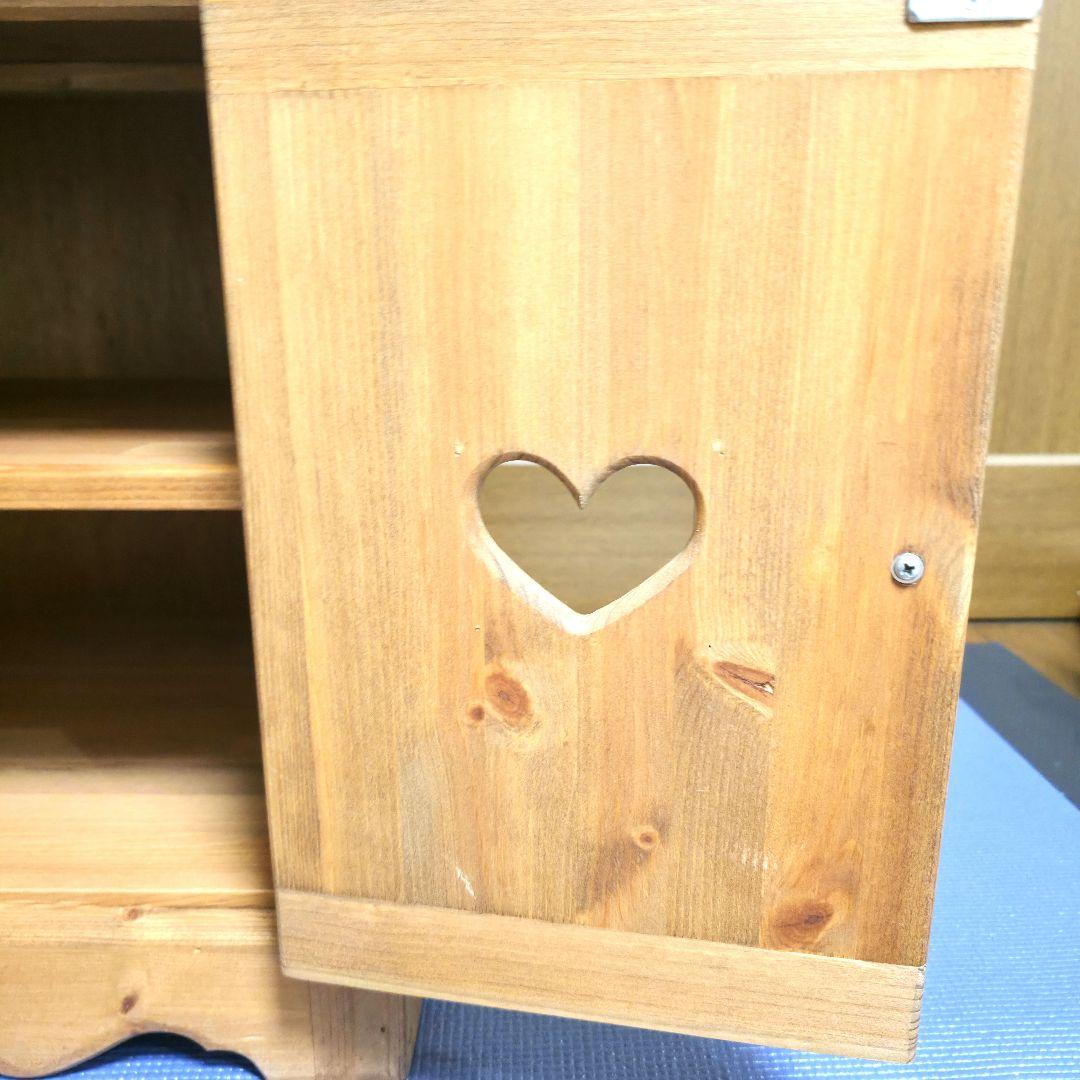 【16】カントリー家具 ハンドメイド カントリー調 キャビネット ハートの扉