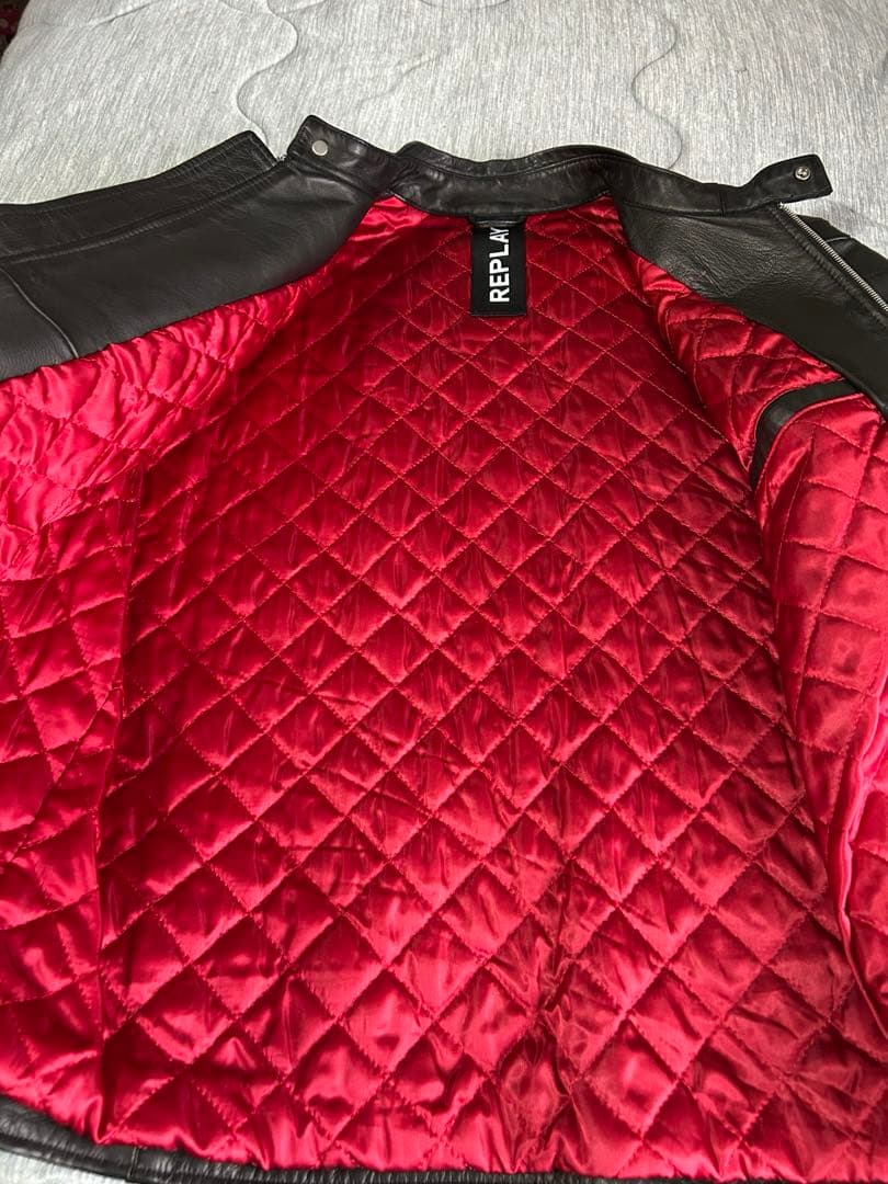 REPLAY レザージャケット シングルライダース 黒　お値下げ‼️