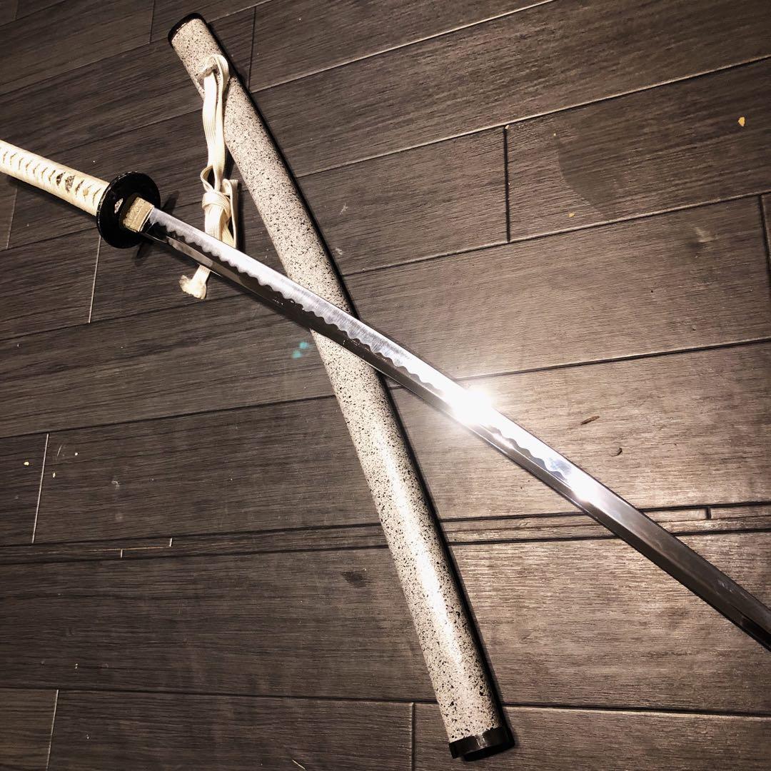 高級模造刀　白拵え　灰鞘　居合刀　太刀　本格模造刀