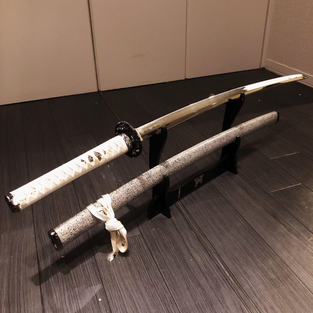 高級模造刀　白拵え　灰鞘　居合刀　太刀　本格模造刀