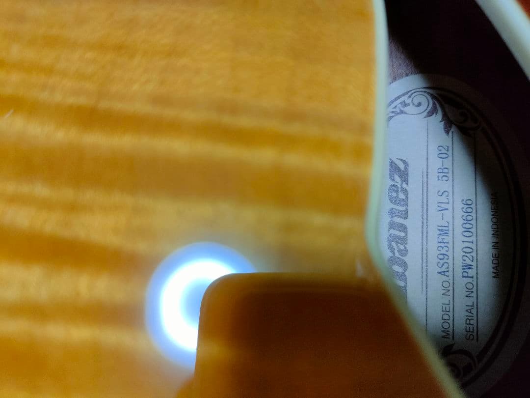 Ibanez AS93FML-VLS バイオリンサンバースト　レフティ