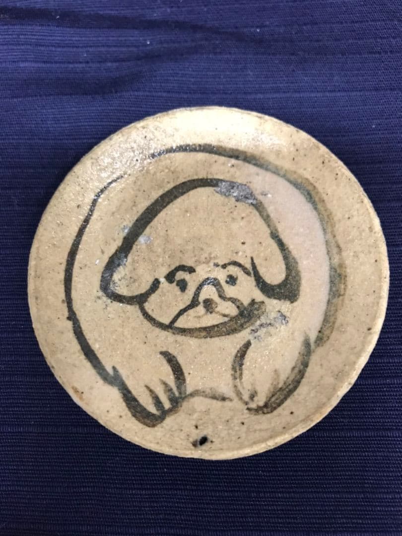 瀬戸の豆皿(石皿)  仔犬  5枚組 (A)