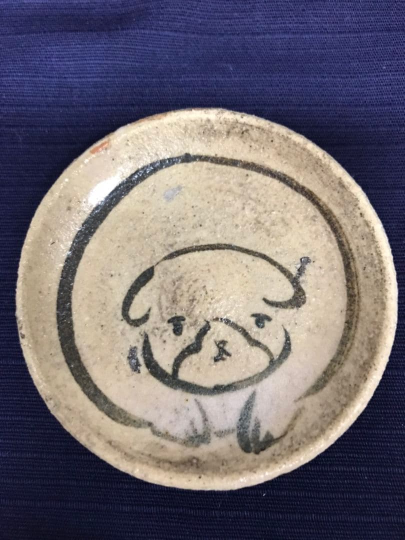 瀬戸の豆皿(石皿)  仔犬  5枚組 (A)