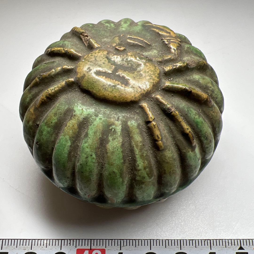 江戸期　源内焼　カニ香合　幅約7㎝　東Y7-0507⭐︎2F