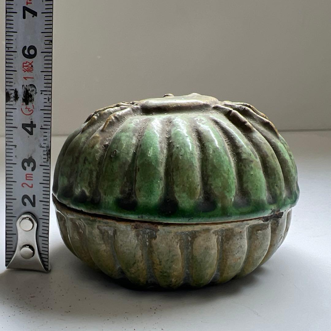 江戸期　源内焼　カニ香合　幅約7㎝　東Y7-0507⭐︎2F