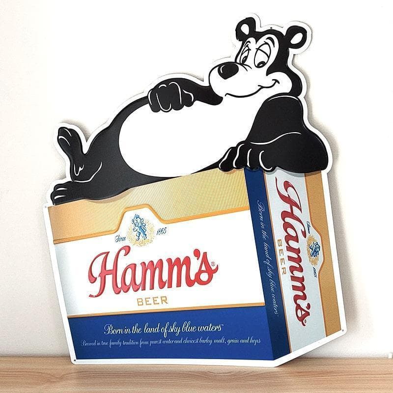 ハムズビール ブリキ看板 可愛い Hamm'sBear インテリア メタルサイン