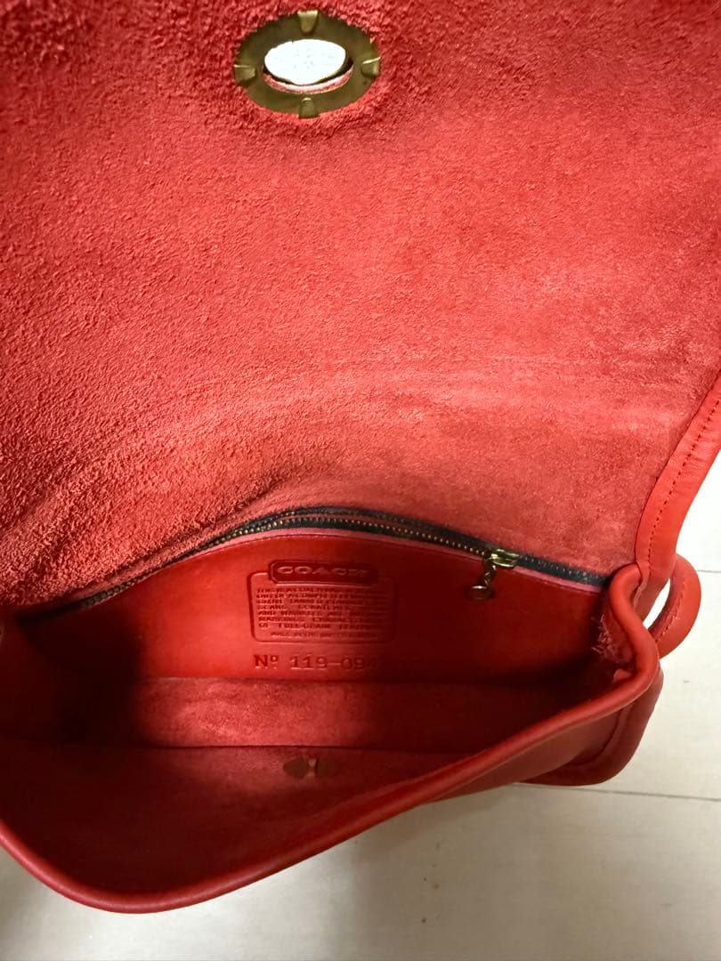 希少 オールドコーチ coach ターンロック ショルダー ミニ 0941 赤