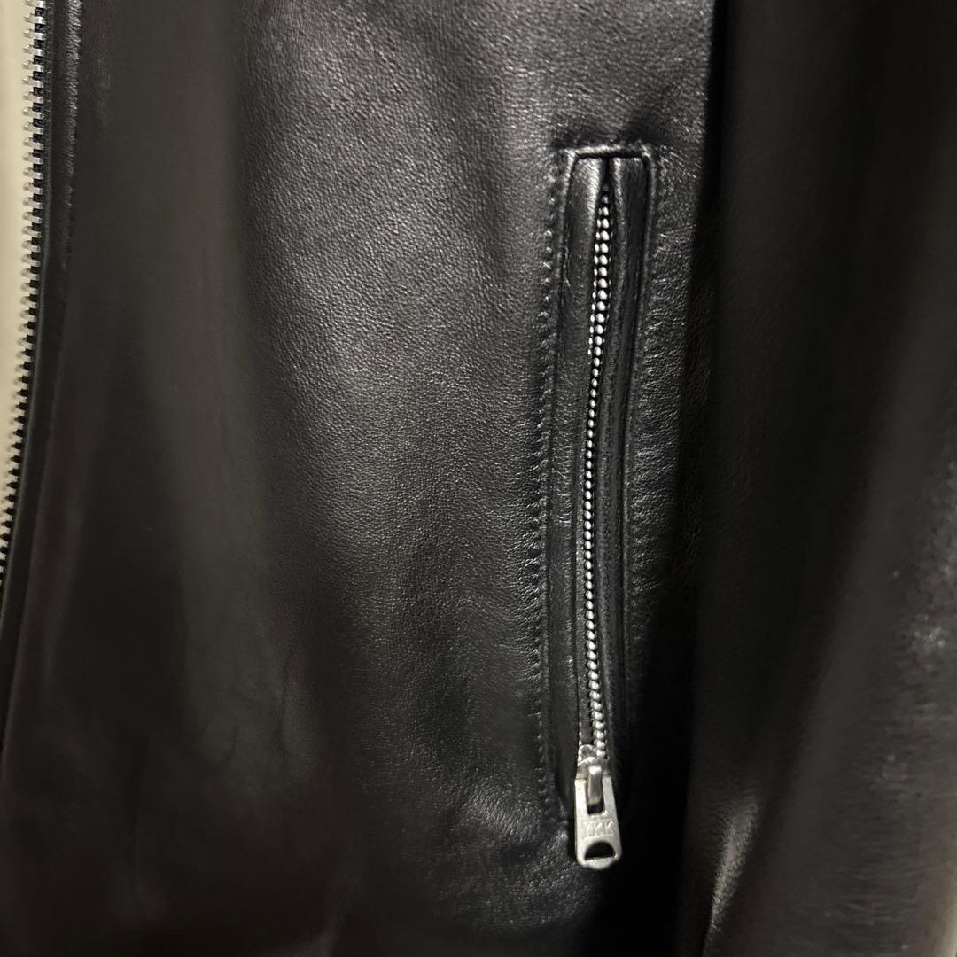 Retro Grande ブラック レザー シングルライダースジャケット L