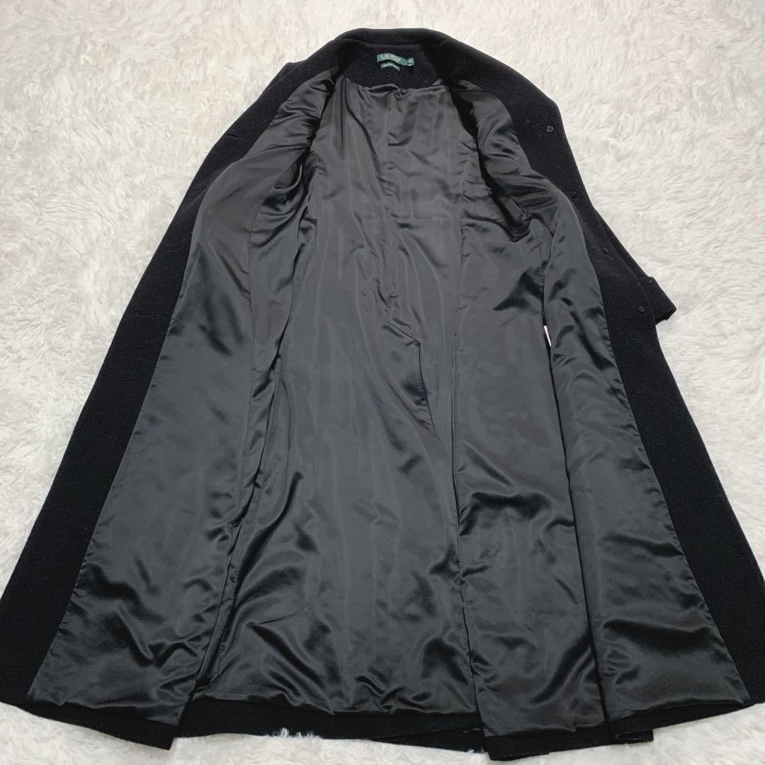 【美品】ローレンラルフローレン カシミヤ混 チェスターコート ロング丈 黒