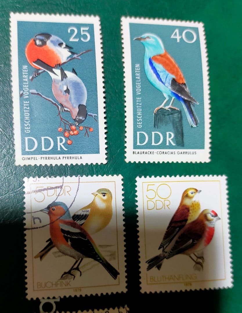 確認用！東ドイツ梟など鳥切手14種DDR貴重