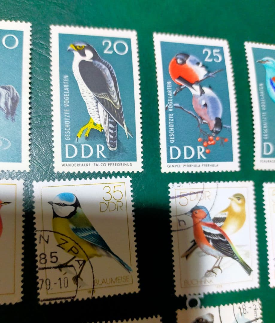 確認用！東ドイツ梟など鳥切手14種DDR貴重
