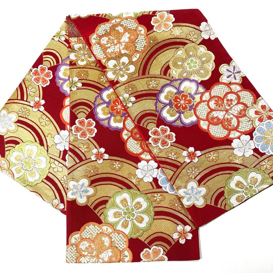 専用帯4900 4847 二点セット●交織 六通 袋帯