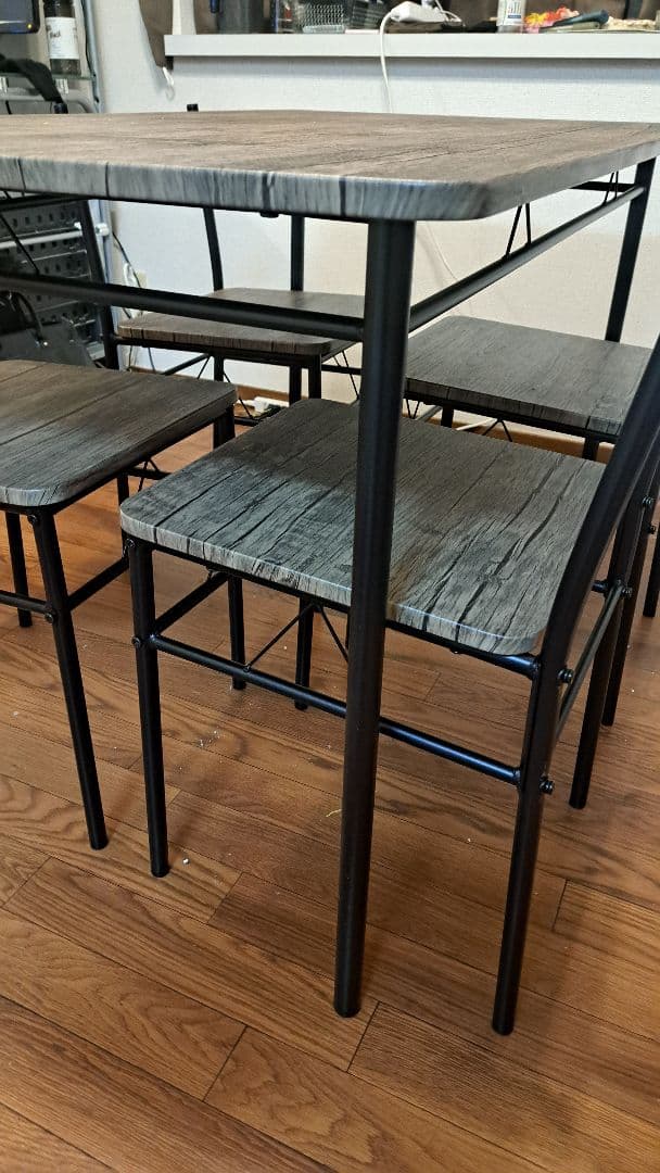 ダイニングテーブルと椅子4脚セット 120㎝×70㎝ ブラウン 木目調 4人掛け