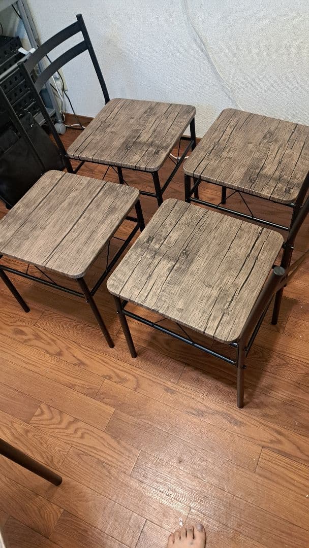 ダイニングテーブルと椅子4脚セット 120㎝×70㎝ ブラウン 木目調 4人掛け