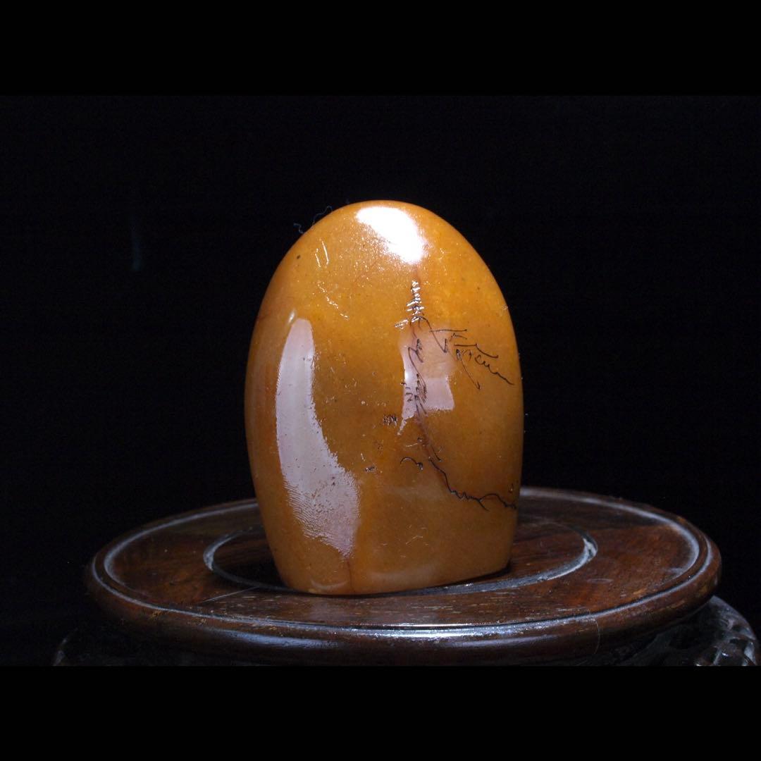 中国古い田黄石　置物　風景彫刻骨董品