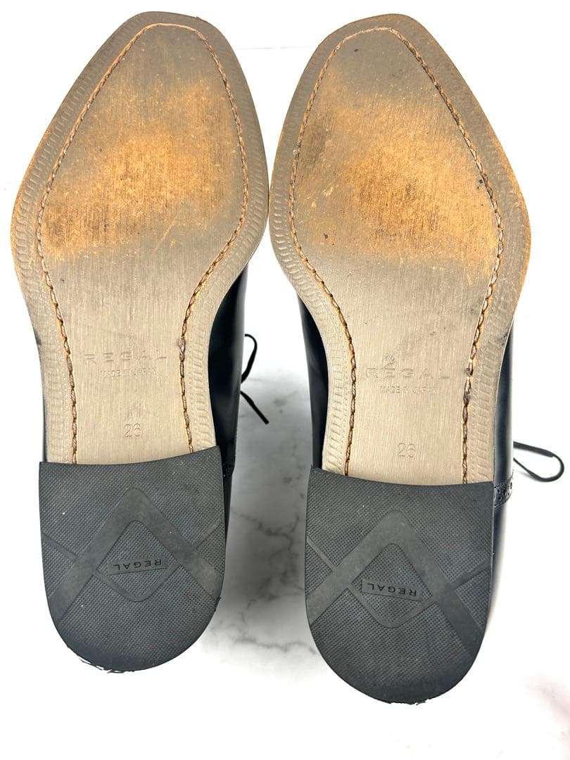 美品 リーガル ビジネスシューズ 122R ストレートチップ 26cm 黒