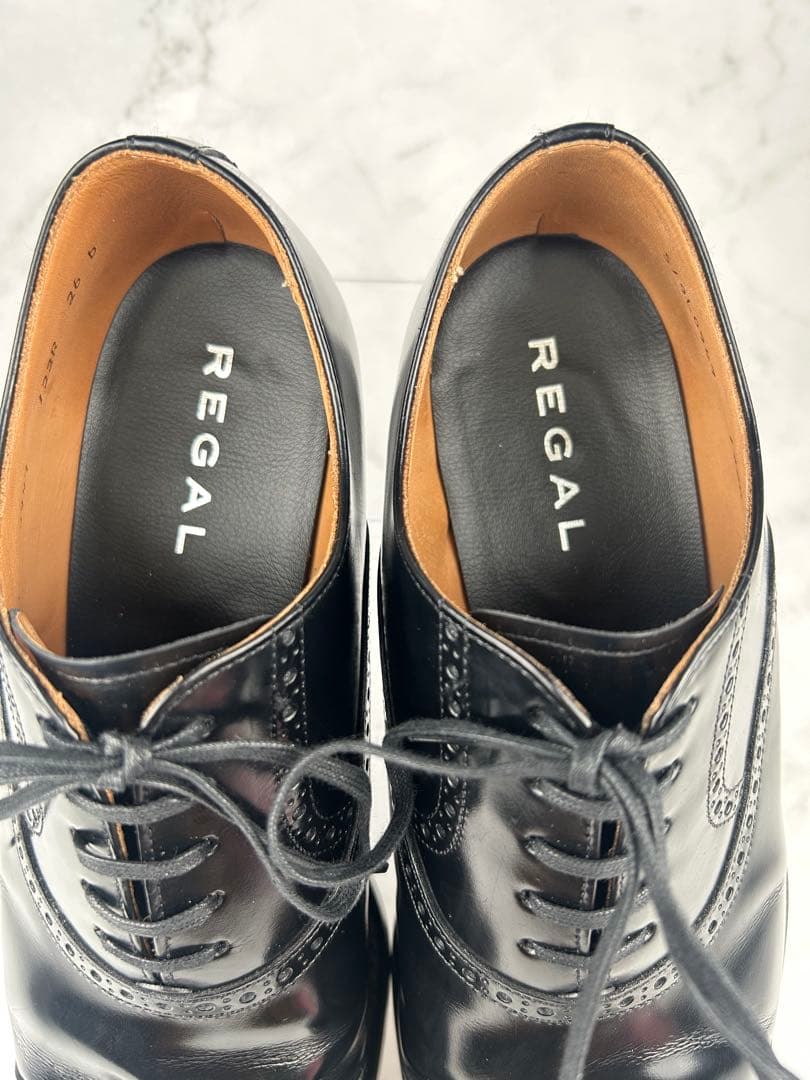 美品 リーガル ビジネスシューズ 122R ストレートチップ 26cm 黒