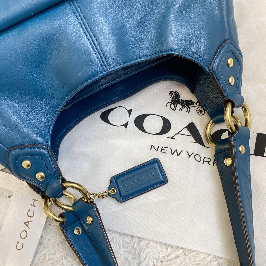 未使用級 vintage coach old tote bag Blue