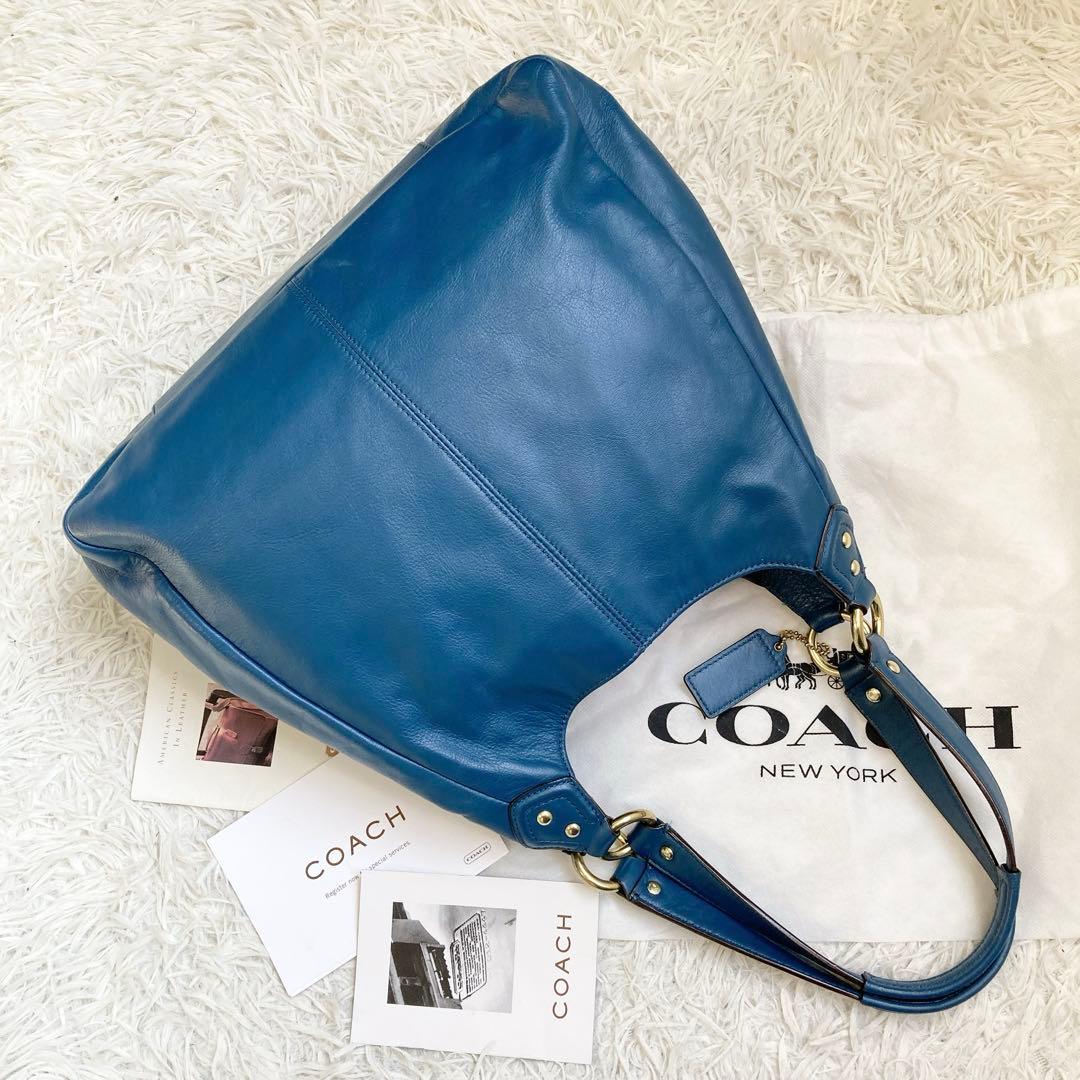 未使用級 vintage coach old tote bag Blue