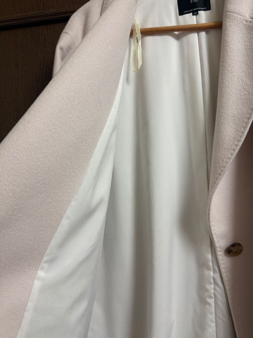 23区大きいサイズ48 ウールカシミアビーバーチェスターコート