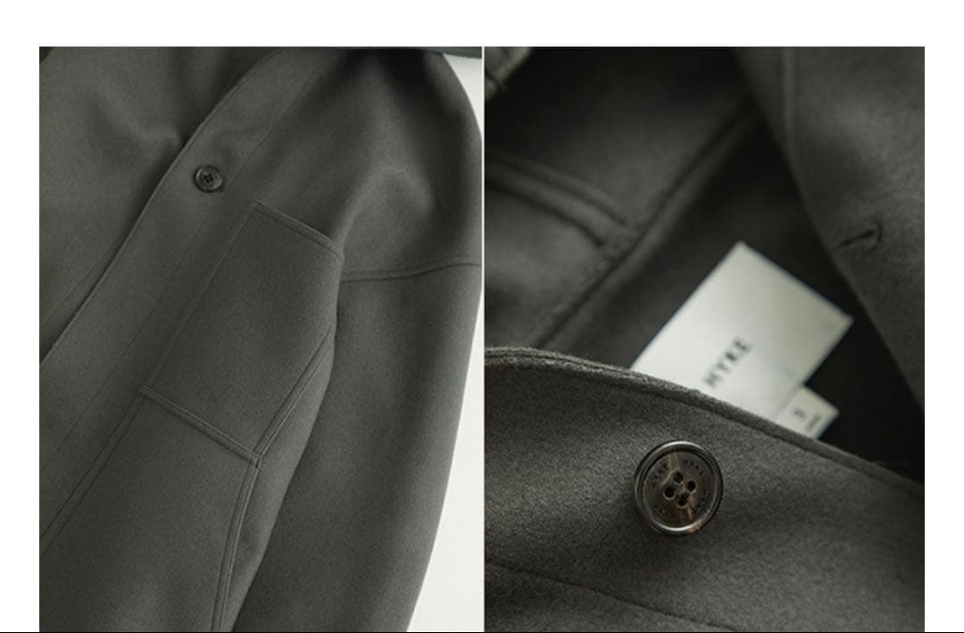 ハイク　HYKE melton hooded work coat