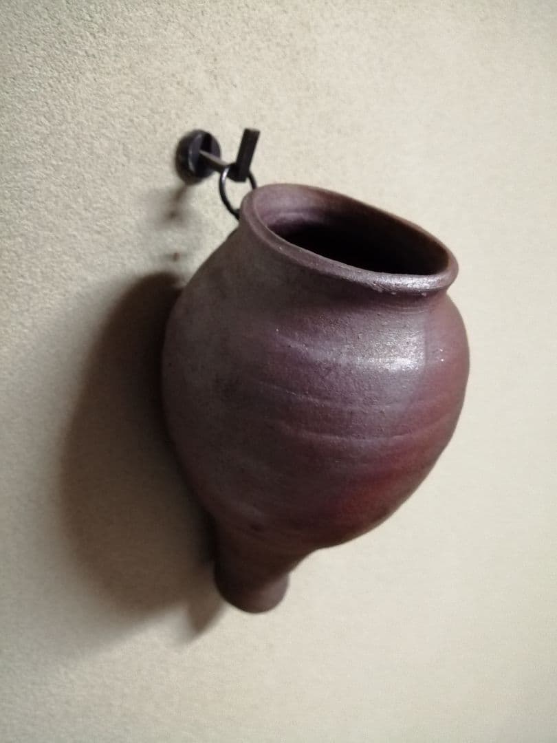 古美術品　時代　掛花入　南蛮蓑文虫　南蛮花入　南蛮粽花入　茶道具　古陶　骨董