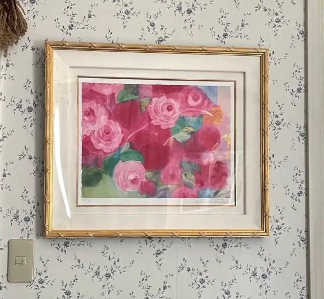 額入り版画　66×56 ジニー・キム　限定55枚　額装済　サイン、ED、証明書付