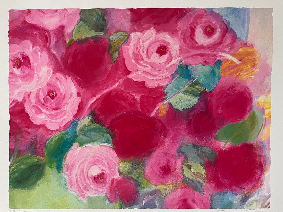 額入り版画　66×56 ジニー・キム　限定55枚　額装済　サイン、ED、証明書付