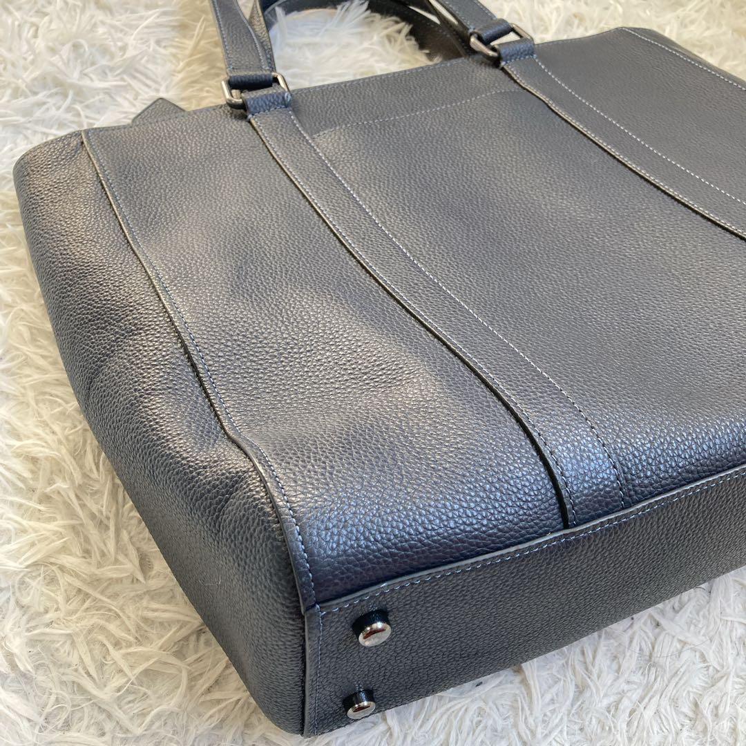 未使用級 coach ビジネス トート ダークネイビー ダブルハンドル