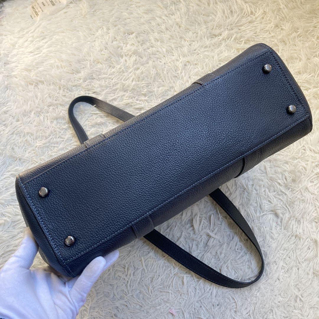 未使用級 coach ビジネス トート ダークネイビー ダブルハンドル