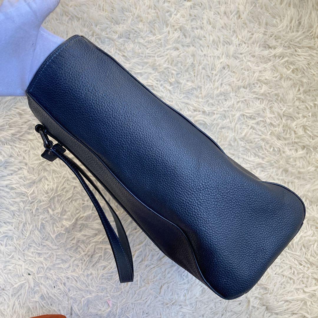 未使用級 coach ビジネス トート ダークネイビー ダブルハンドル