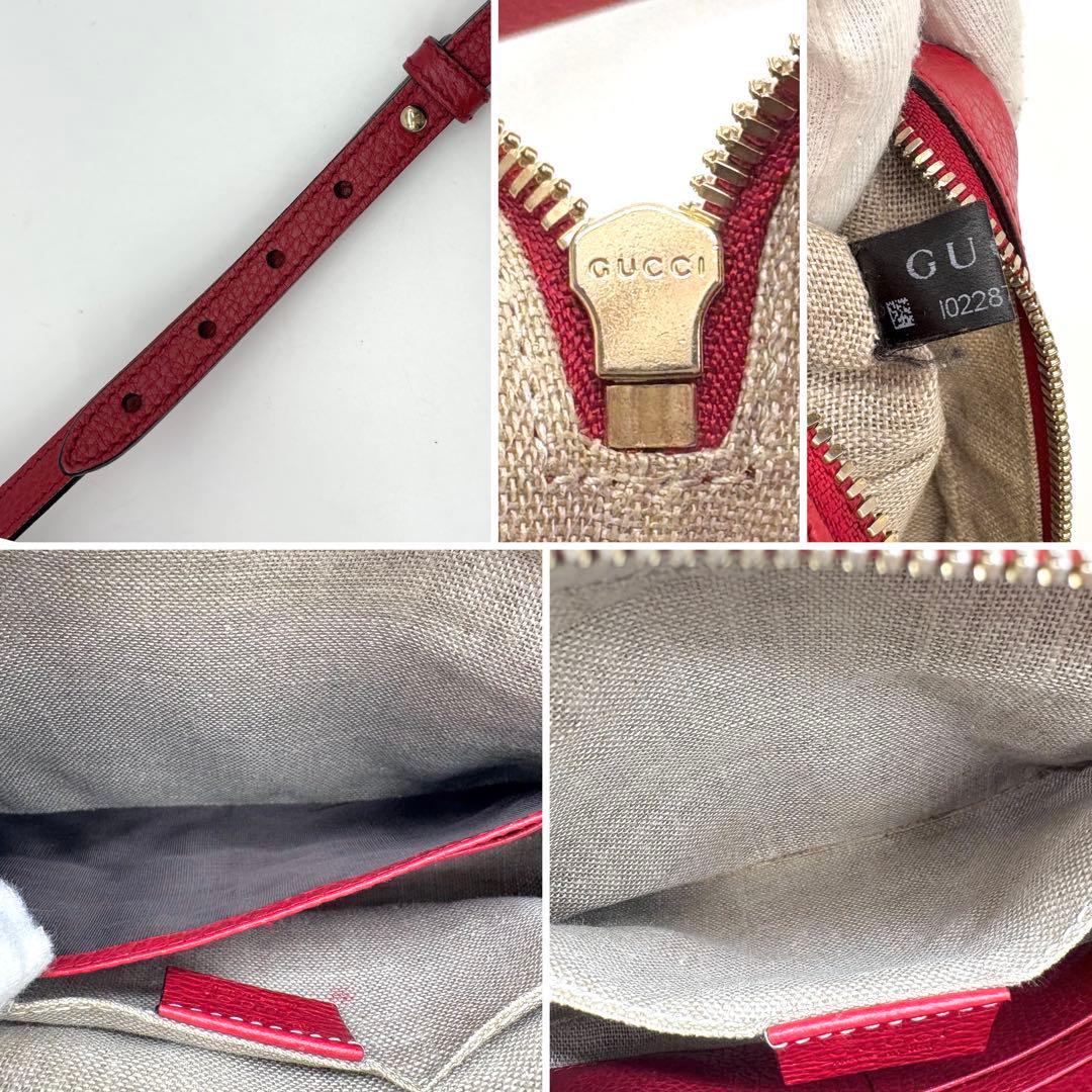 【極美品】GUCCI カメラ ショルダーバッグ チャーム GGキャンバス レザー