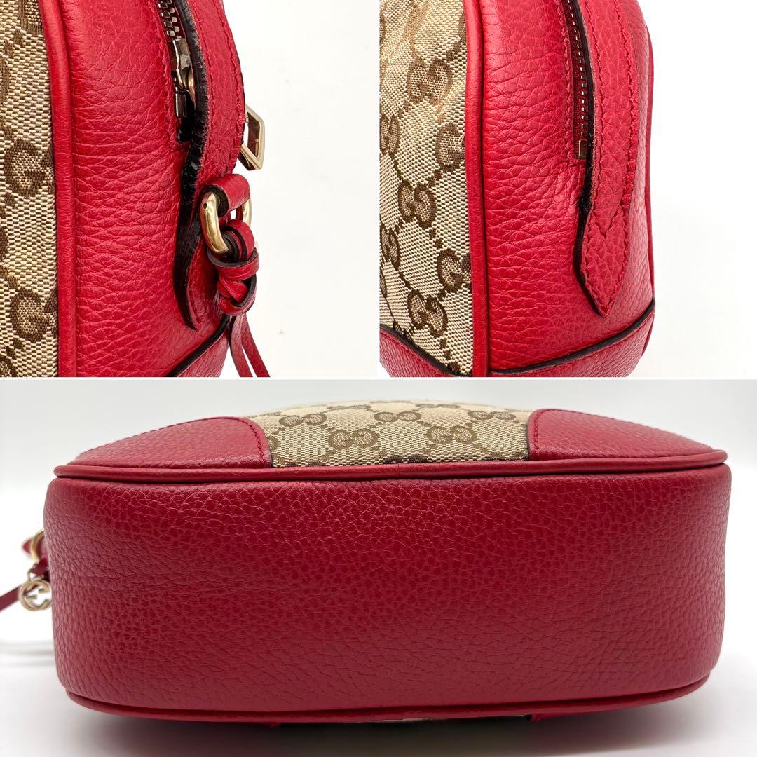 【極美品】GUCCI カメラ ショルダーバッグ チャーム GGキャンバス レザー