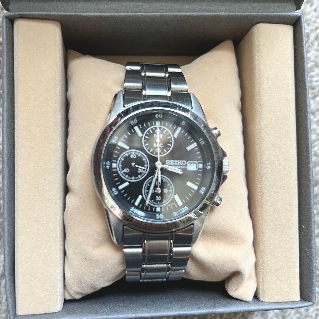 SEIKO クロノグラフ 腕時計 10BAR　7T92-0DW0