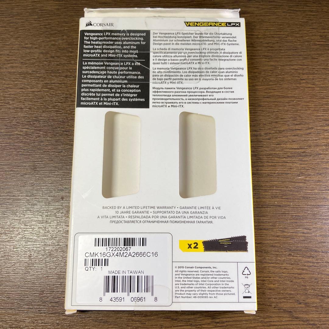 CORSAIR VENGEANCE LPX DDR4 16GB 2666MHz①