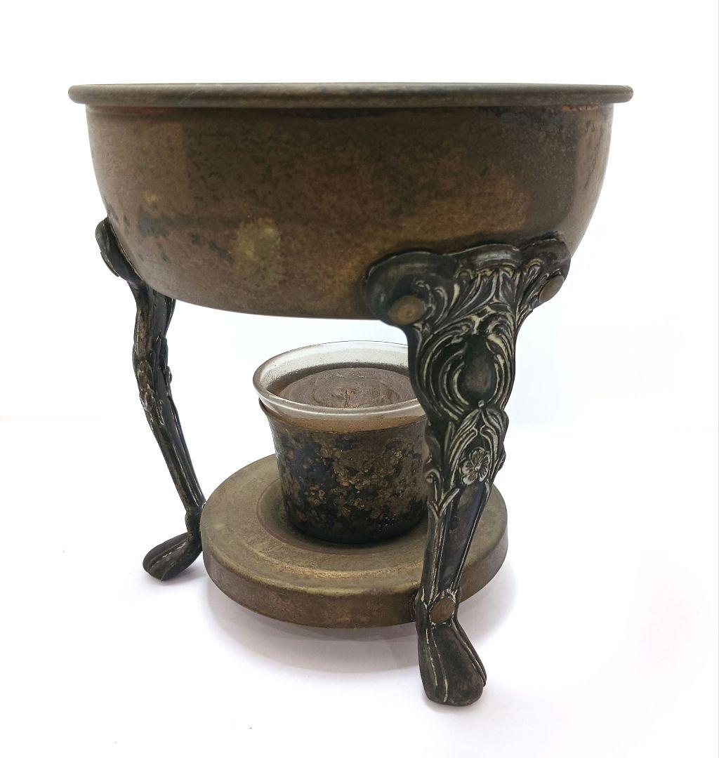 Y3122-85 時代物 フードウォーマー ウォーマーボウル 真鍮製