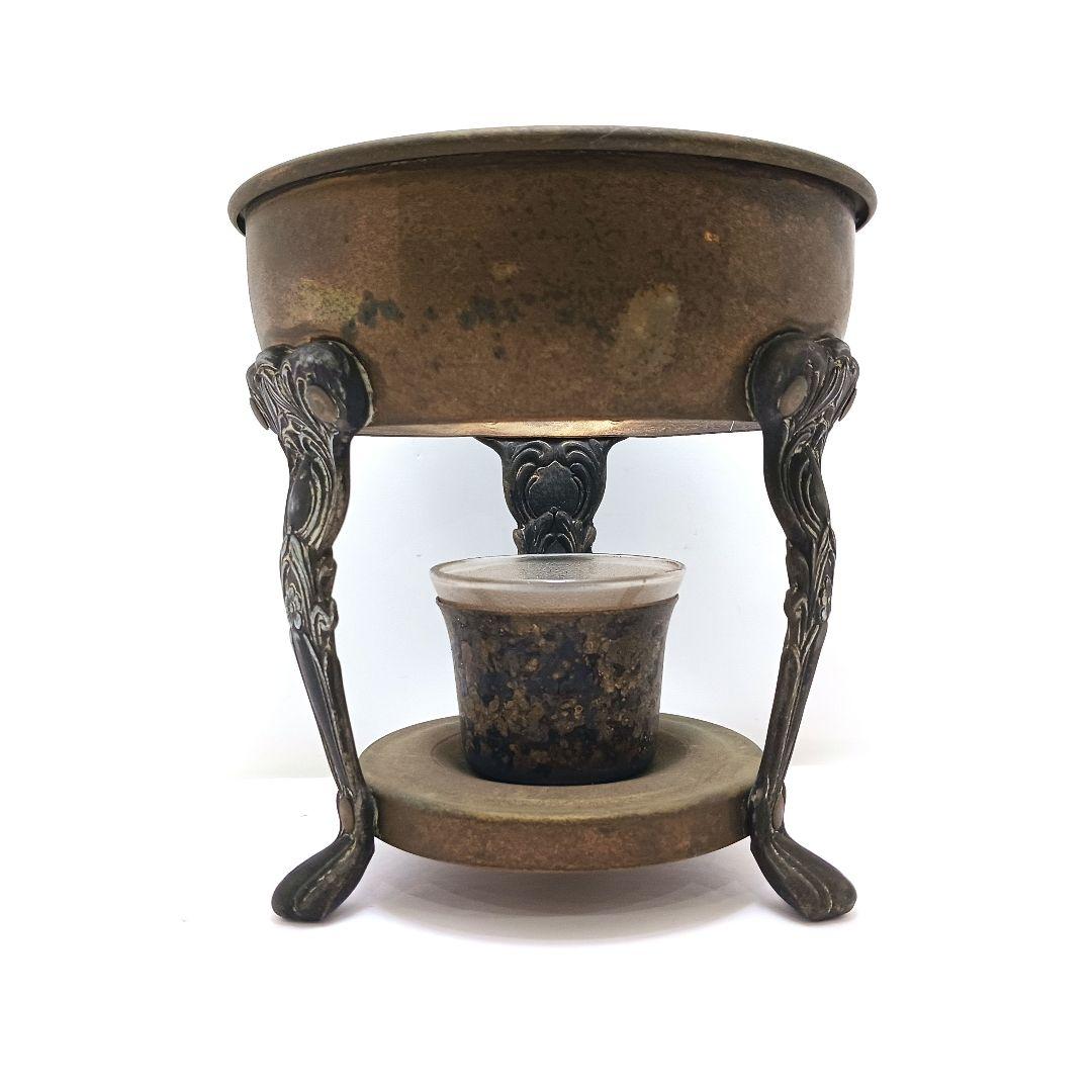 Y3122-85 時代物 フードウォーマー ウォーマーボウル 真鍮製