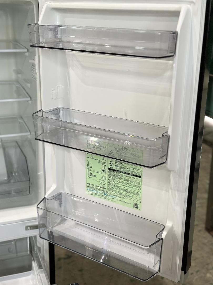 ■TOSHIBA/東芝■2ドア冷蔵庫 GR-S15BS(K) 153L 右開き