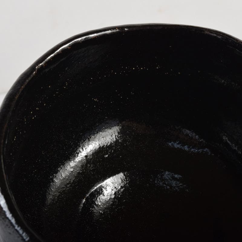 Gojyo　茶道具　楽焼　佐々木松楽作　黒楽茶碗　共布共箱　V　7400