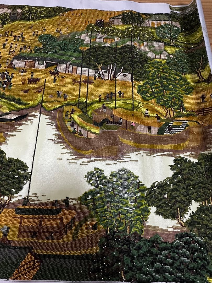 風景画 ビーズ刺繍 長方形