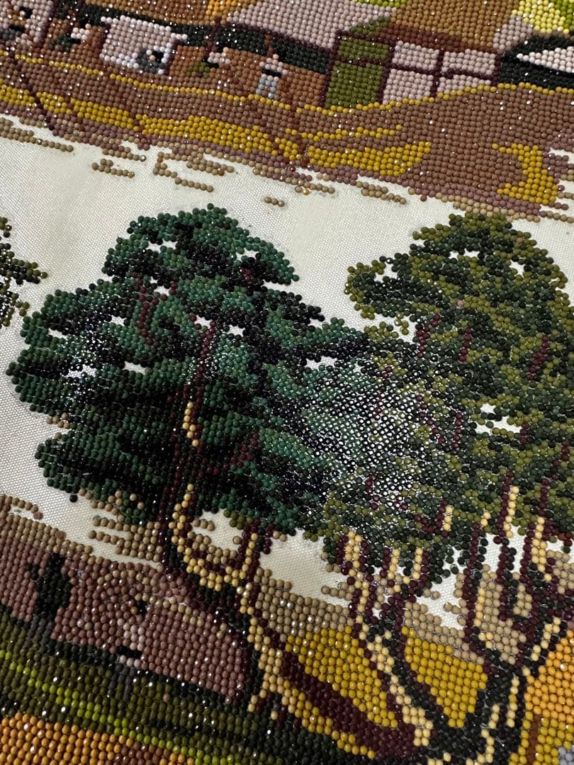 風景画 ビーズ刺繍 長方形