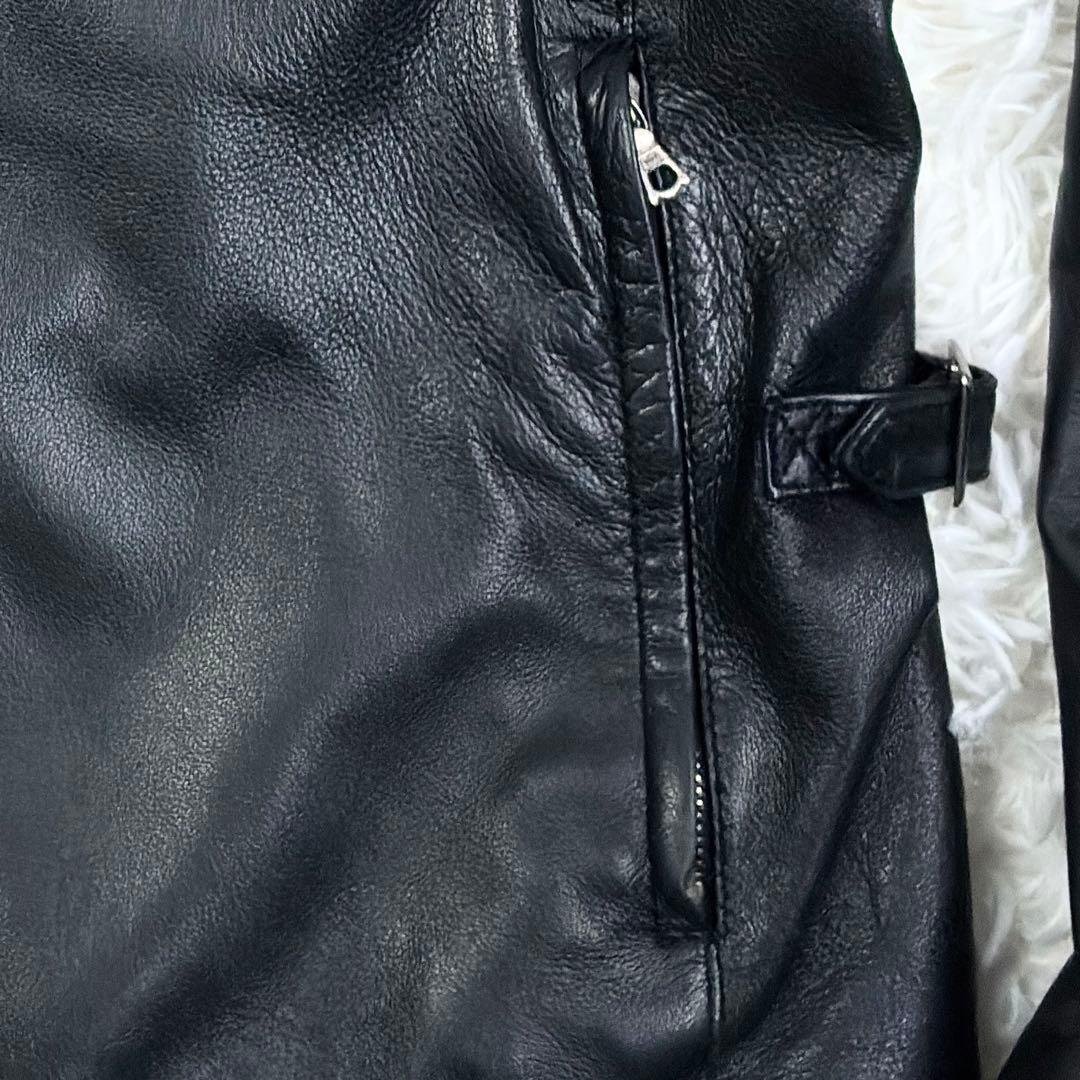 美品　エディフィス　ラムレザー　羊革　シングルライダース　M　ブラック　黒