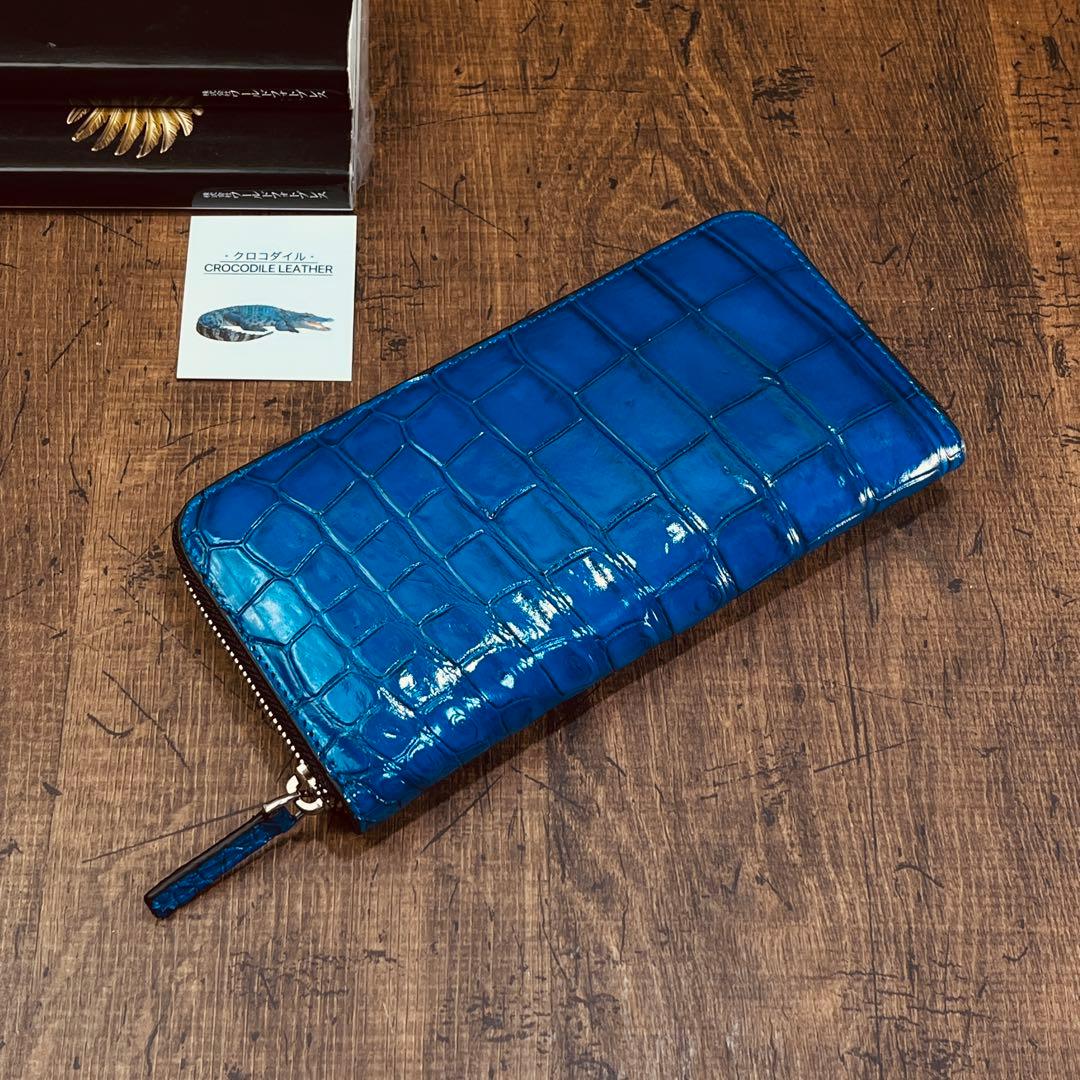 クロコダイル メンズ長財布 ラウンドファスナー 新品 未使用 送料無料